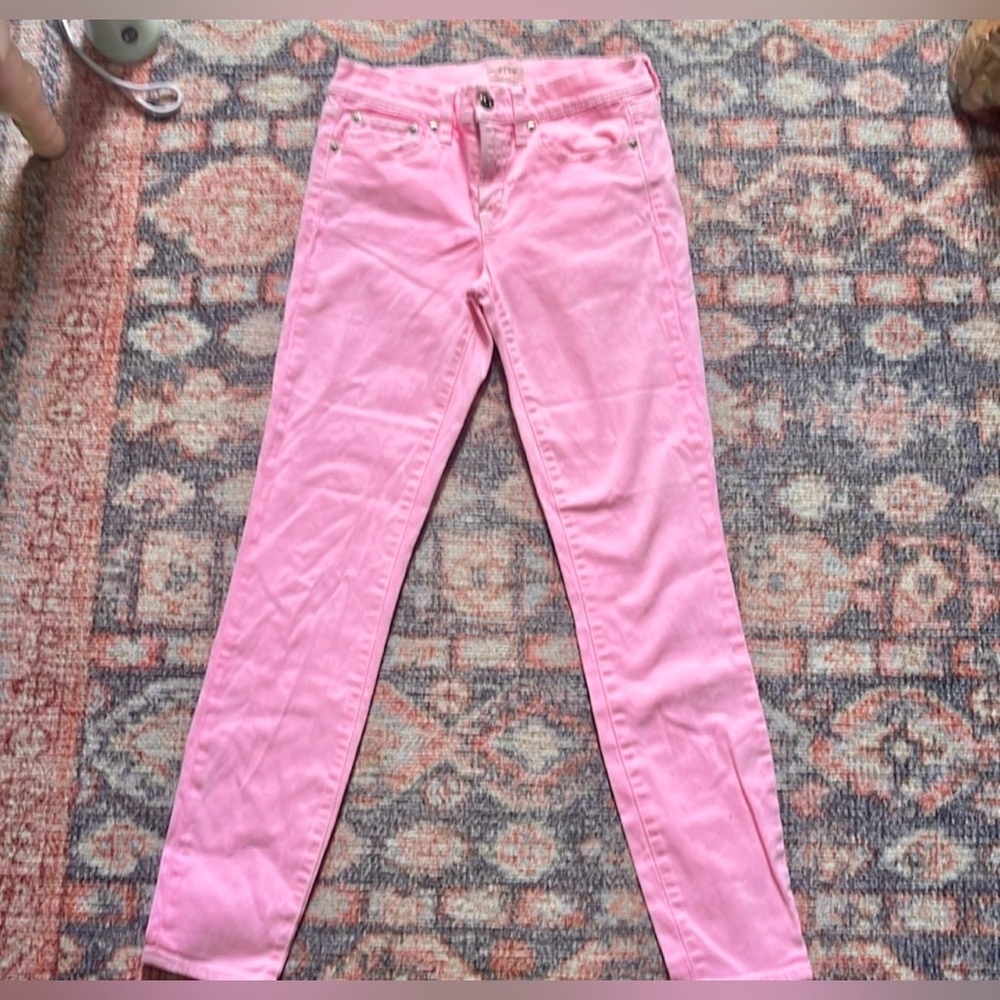 J. Crew Bubblegum Pink Toothpick Jeans Size 2 PINK - Picture 5 of 6